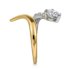 Online Gabriel & Co. Serpentina - 14K White and Yellow Gold Diamond Bypass Snake Ring
