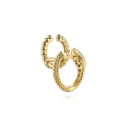 Discount Gabriel & Co. Serpentina - 14K Yellow Gold Bujukan Diamond and Ruby Snake Stuggies Earrings