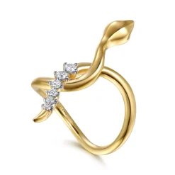 Hot Gabriel & Co. Serpentina - 14K Yellow Gold Diamond Snake Twisted Ring