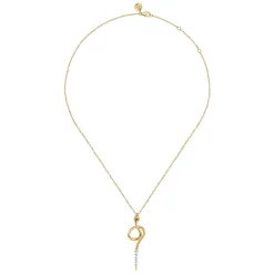 New Gabriel & Co. Serpentina - 14K Yellow Gold Diamond Snake Drop Necklace
