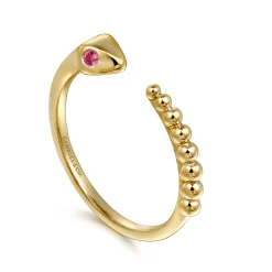 Online Gabriel & Co. Serpentina - Stackable Open Ring Snake 14K Yellow Gold Ruby