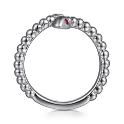 Sale Gabriel & Co. Serpentina - 925 Sterling Silver Snake Bujukan Ruby Bypass Ring