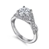 Gabriel & Co. Shae - Vintage Inspired 14K White Gold Round Halo Diamond Engagement Ring