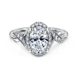 Gabriel & Co. Shae - Vintage Inspired 14K White Gold Oval Halo Diamond Engagement Ring