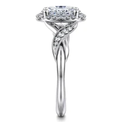 Gabriel & Co. Shae - Vintage Inspired 14K White Gold Oval Halo Diamond Engagement Ring