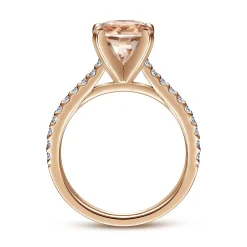 Sale Gabriel & Co. Shanna - 14K Rose Gold Round Morganite and Diamond Engagement Ring