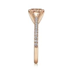 Sale Gabriel & Co. Shanna - 14K Rose Gold Round Morganite and Diamond Engagement Ring