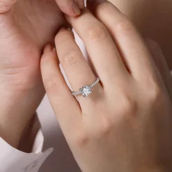 Clearance Gabriel & Co. Shanna - 14K White Gold Round Diamond Engagement Ring