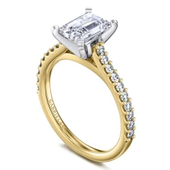 Online Gabriel & Co. Shanna - 14K White-Yellow Gold Emerald Cut Diamond Engagement Ring