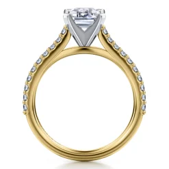 Online Gabriel & Co. Shanna - 14K White-Yellow Gold Emerald Cut Diamond Engagement Ring