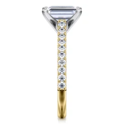 Online Gabriel & Co. Shanna - 14K White-Yellow Gold Emerald Cut Diamond Engagement Ring