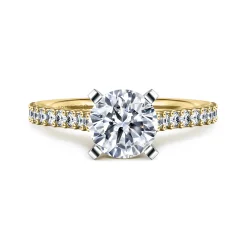 Hot Gabriel & Co. Shanna - 14K White-Yellow Gold Round Diamond Engagement Ring