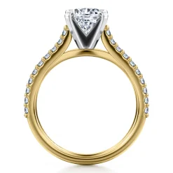 Hot Gabriel & Co. Shanna - 14K White-Yellow Gold Round Diamond Engagement Ring