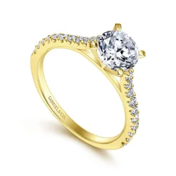 Hot Gabriel & Co. Shanna - 14K Yellow Gold Round Diamond Engagement Ring