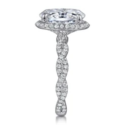 Best Gabriel & Co. Sharon - 14K White Gold Oval Halo Twisted Diamond Engagement Ring