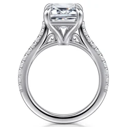 Hot Gabriel & Co. Shayanne - 14K White Gold Emerald Cut Diamond Engagement Ring