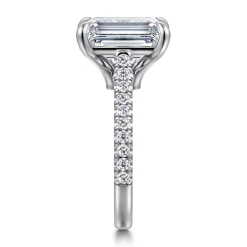Hot Gabriel & Co. Shayanne - 14K White Gold Emerald Cut Diamond Engagement Ring