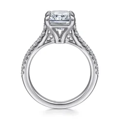 New Gabriel & Co. Shayanne - 14K White Gold Rectangular Radiant Cut Diamond Engagement Ring