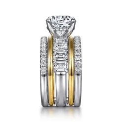 Sale Gabriel & Co. Shirah - 14K White-Yellow Gold Round Diamond Engagement Ring