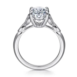 Clearance Gabriel & Co. Shira - 14K White Gold Split Shank Oval Diamond Engagement Ring