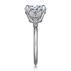 Clearance Gabriel & Co. Shira - 14K White Gold Split Shank Oval Diamond Engagement Ring