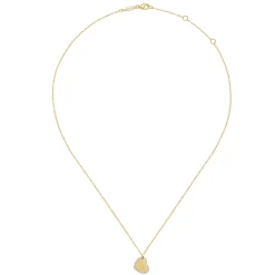 Best Gabriel & Co. Sideways 14K Yellow Gold Engraved Heart Pendant Necklace with Diamond Frame