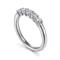 Best Gabriel & Co. Siena - 14K White Gold 5 Stone Diamond Anniversary Band - 0.55 ct