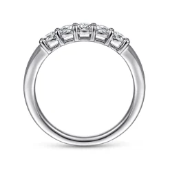 Best Gabriel & Co. Siena - 14K White Gold 5 Stone Diamond Anniversary Band - 0.55 ct