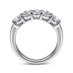 Online Gabriel & Co. Siena - 14K White Gold 5 Stone Diamond Anniversary Band - 1.05 ct