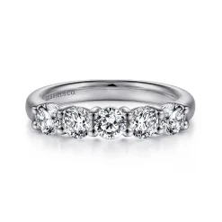 Online Gabriel & Co. Siena - 14K White Gold 5 Stone Diamond Anniversary Band - 1.05 ct