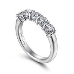 Online Gabriel & Co. Siena - 14K White Gold 5 Stone Diamond Anniversary Band - 1.05 ct