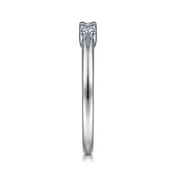 Gabriel & Co. Siena - 14K White Gold 5 Stone Shared Prong Diamond Anniversary Band - 0.25 ct