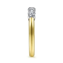 Outlet Gabriel & Co. Siena - 14K White-Yellow Gold 5 Stone Diamond Anniversary Band - 0.8 ct