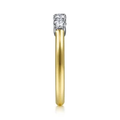 New Gabriel & Co. Siena - 14K White-Yellow Gold 5 Stone Diamond Anniversary Band - 0.55 ct