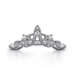 Sale Gabriel & Co. Sierra - 14K White Gold Curved Filigree Diamond Ring - 0.05 ct