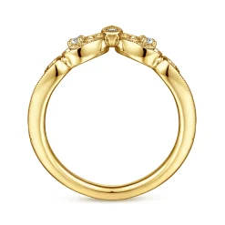 Sale Gabriel & Co. Sierra - 14K Yellow Gold Curved Filigree Diamond Ring - 0.05 ct