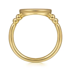New Gabriel & Co. Signet Ring 14K White and Yellow Gold Diamond 0.5ct Bujukan