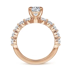 Outlet Gabriel & Co. Silvey - 14K Rose Gold Round Single Prong Diamond Engagement Ring