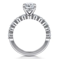 Outlet Gabriel & Co. Silvey - 14K White Gold Cushion Cut Single Prong Diamond Engagement Ring