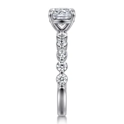 Outlet Gabriel & Co. Silvey - 14K White Gold Cushion Cut Single Prong Diamond Engagement Ring