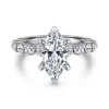 Hot Gabriel & Co. Silvey - 14K White Gold Marquise Shape Single Prong Diamond Engagement Ring
