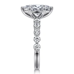 Hot Gabriel & Co. Silvey - 14K White Gold Marquise Shape Single Prong Diamond Engagement Ring