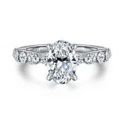Gabriel & Co. Silvey - 14K White Gold Oval Single Prong Diamond Engagement Ring