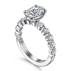 Gabriel & Co. Silvey - 14K White Gold Oval Single Prong Diamond Engagement Ring