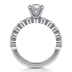 Best Gabriel & Co. Silvey - 14K White Gold Pear Shape Single Prong Diamond Engagement Ring