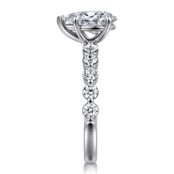 Best Gabriel & Co. Silvey - 14K White Gold Pear Shape Single Prong Diamond Engagement Ring