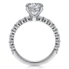 Sale Gabriel & Co. Silvey - 14K White Gold Round Single Prong Diamond Engagement Ring