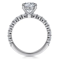 Sale Gabriel & Co. Silvey - 14K White Gold Round Single Prong Diamond Engagement Ring