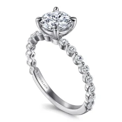 Sale Gabriel & Co. Silvey - 14K White Gold Round Single Prong Diamond Engagement Ring