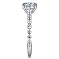 Sale Gabriel & Co. Silvey - 14K White Gold Round Single Prong Diamond Engagement Ring
